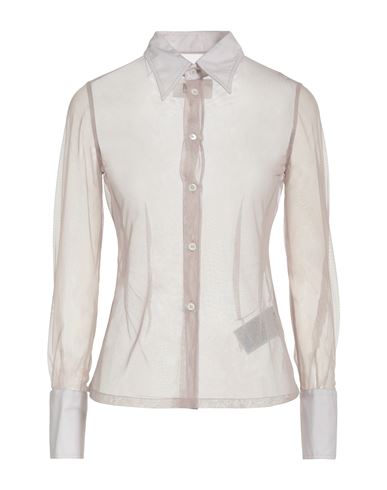 Mm6 Maison Margiela Woman Shirt Beige Size 8 Polyester, Cotton In White