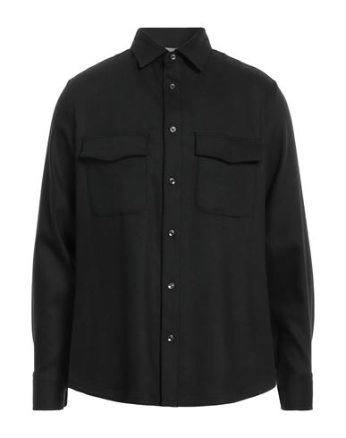 Agnona Man Shirt Black Size 42 Wool, Cashmere, Metal