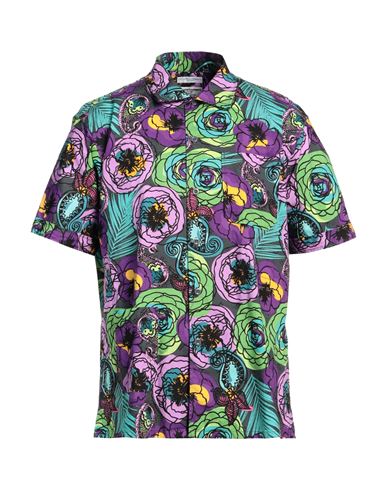Engineered Garments Man Shirt Purple Size L Cotton In Multi
