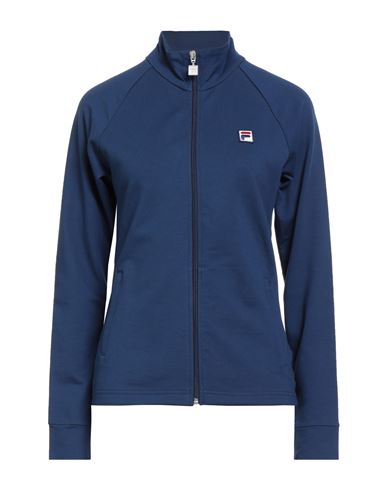 Fila Woman Sweatshirt Blue Size S Cotton, Elastane