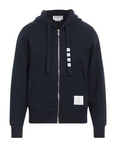 Thom Browne Man Sweatshirt Midnight Blue Size 5 Cotton, Nylon, Polyurethane