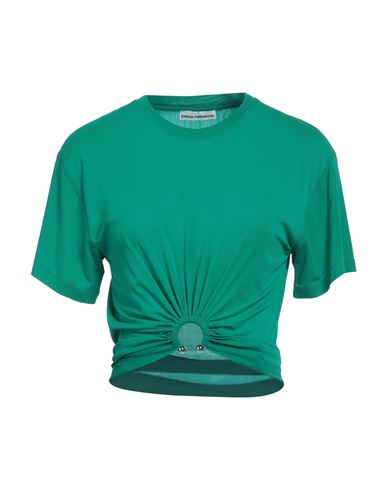 Rabanne Woman Top Green Size 6 Viscose, Elastane In Green
