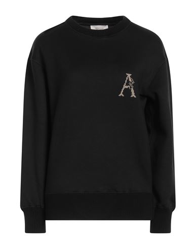 Agnona Woman Sweatshirt Black Size Xs Cotton, Silk, Wool, Cashmere, Metal