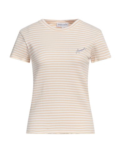 Shop Maison Labiche Woman T-shirt Beige Size L Organic Cotton, Elastane