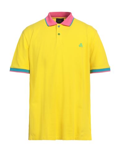 Peuterey Man Polo Shirt Yellow Size 3xl Cotton, Elastane