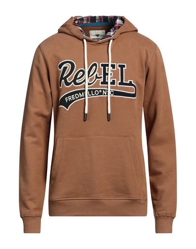 Fred Mello Man Sweatshirt Brown Size Xl Cotton