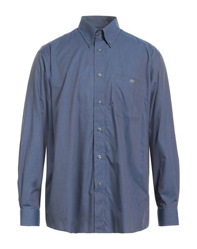 Lacoste Man Shirt Navy Blue Size 16 ½ Cotton