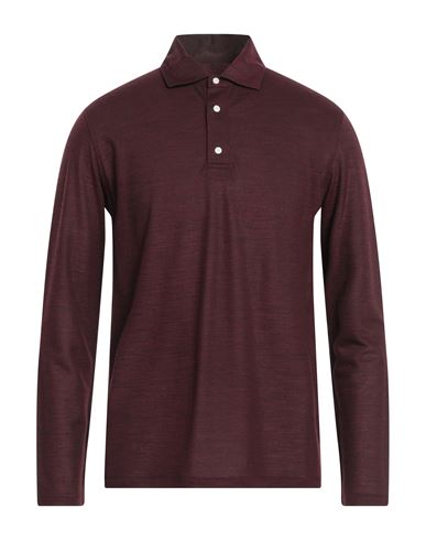 Isaia Man Polo Shirt Burgundy Size Xl Wool
