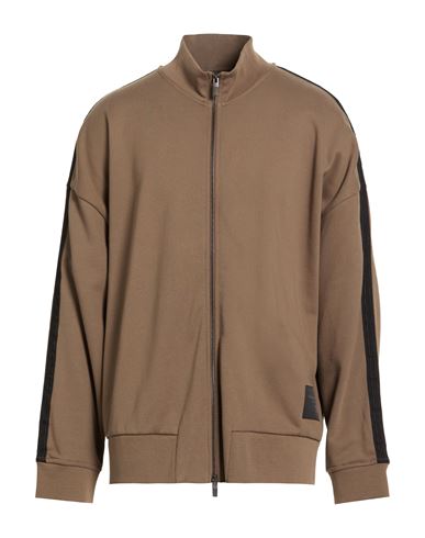 Armani Exchange Man Sweatshirt Military Green Size Xxl Cotton, Elastane, Polyester In Brown