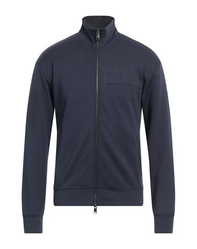 Armani Exchange Man Sweatshirt Navy Size L Cotton, Polyester In Blue