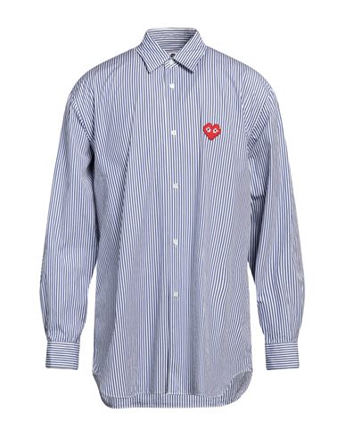 Shop Comme Des Garçons Play Man Shirt Blue Size Xl Cotton