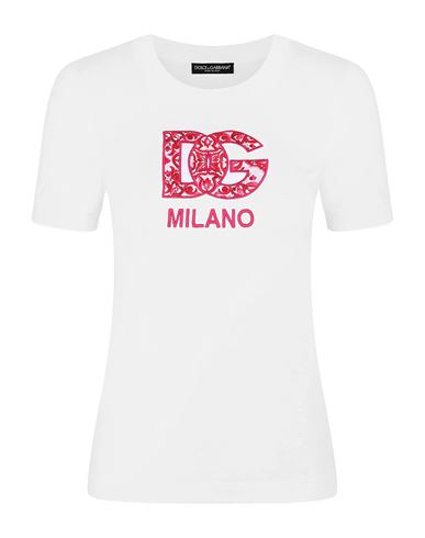 Dolce & Gabbana T-shirts Woman T-shirt White Size 12 Cotton In Brown