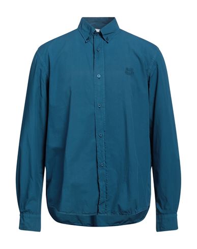 Kenzo Man Shirt Deep Jade Size 15 ¾ Cotton In Blue