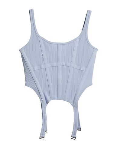 Dion Lee Woman Top Pastel Blue Size 2 Organic Cotton, Elastane