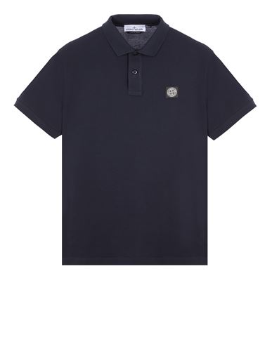 Stone Island Logo Polo Shirt In Bleu