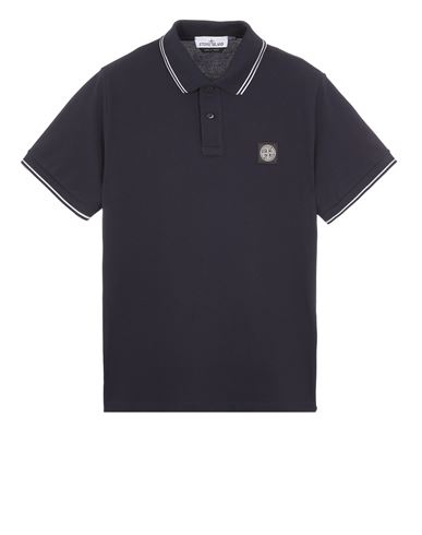 Stone Island Polo Bleu Coton, Élasthanne