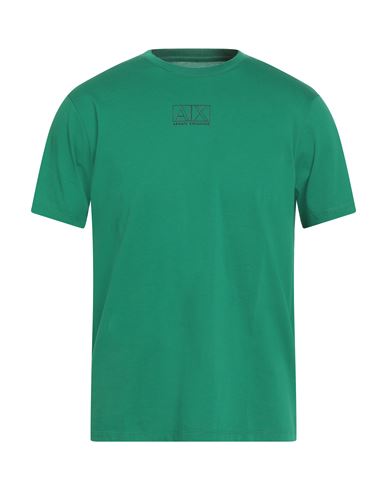 Armani Exchange Man T-shirt Green Size L Cotton In Green