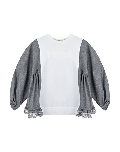 Shop Fendi Ff Logo Sweatshirt Toddler Girl Sweatshirt Grey Size 6 Cotton
