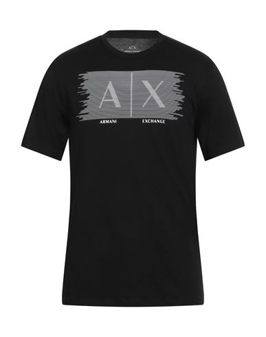 Armani Exchange Man T-shirt Black Size L Cotton In Black