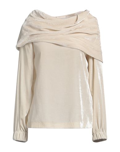 Semicouture Woman Top Beige Size 2 Viscose, Polyamide In Beige