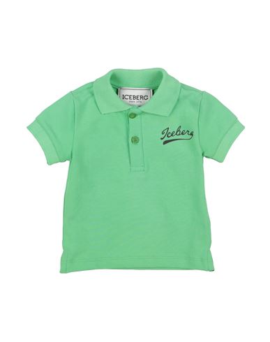 Iceberg Newborn Boy Polo Shirt Green Size 3 Cotton, Elastane In Green