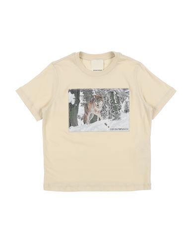 Shop Emporio Armani Toddler Boy T-shirt Beige Size 6 Cotton, Polyester