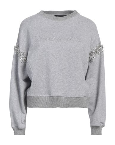 Blumarine Woman Sweatshirt Grey Size 12 Cotton, Acrylic In Grey