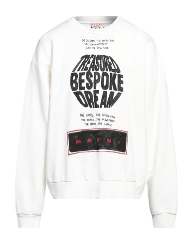Marni Graphic Print Cotton Crew-neck Sweatshirt In White