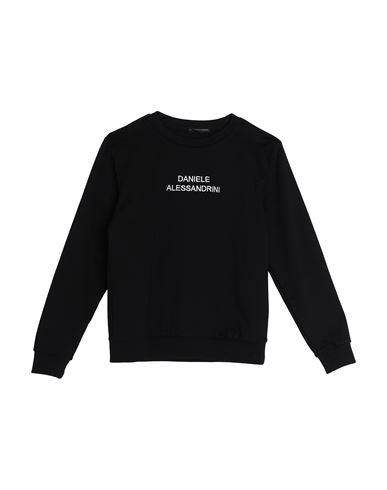 DANIELE ALESSANDRINI DANIELE ALESSANDRINI TODDLER BOY SWEATSHIRT BLACK SIZE 4 VISCOSE, NYLON, ELASTANE 