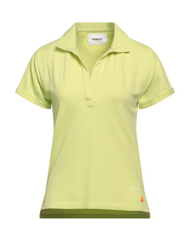 Dekker Woman Polo Shirt Acid Green Size L Cotton In Green