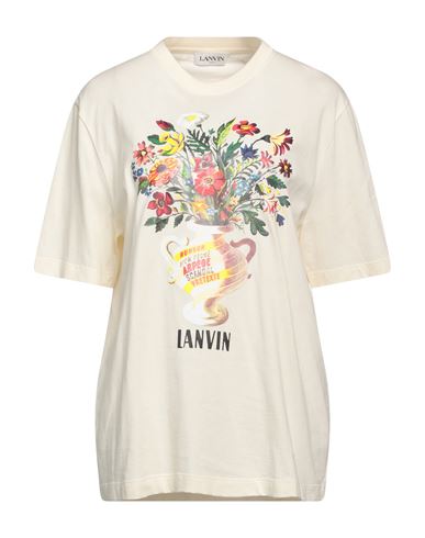Lanvin Woman T-shirt Cream Size Xl Cotton In White