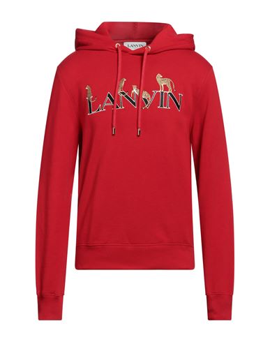 Shop Lanvin Man Sweatshirt Tomato Red Size S Cotton