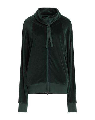 Deha Woman Sweatshirt Dark Green Size L Cotton, Polyamide, Elastane In Black