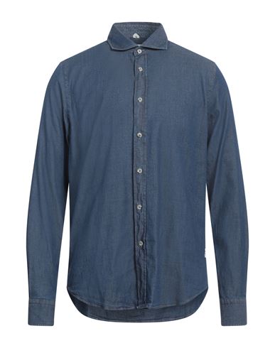 Portofiori Man Denim Shirt Blue Size 15 ½ Cotton, Elastane