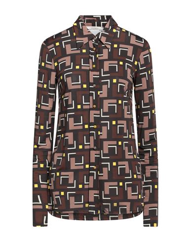 Maliparmi Malìparmi Woman Shirt Dark Brown Size 8 Viscose, Elastane In Brown