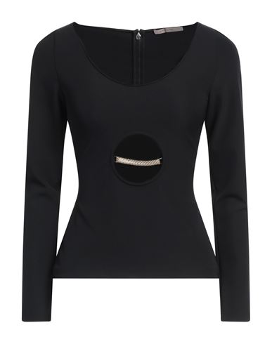 Christopher Kane Woman Top Navy Blue Size 6 Polyester In Black