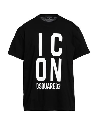 Dsquared2 Man T-shirt Black Size L Cotton In Black