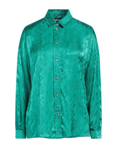 Shop Just Cavalli Woman Shirt Emerald Green Size 4 Viscose