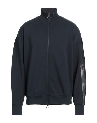 Armani Exchange Man Sweatshirt Navy Size L Cotton, Polyester, Elastane In Navy Blue