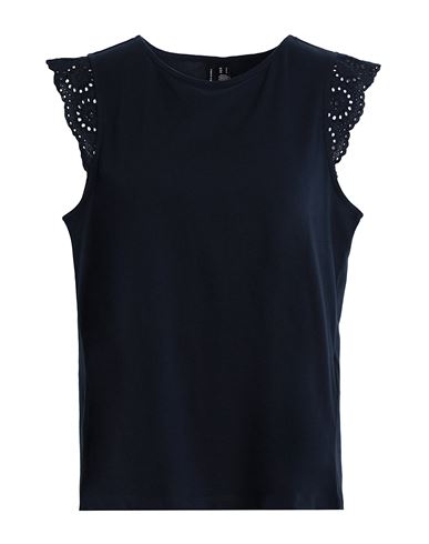 Vero Moda Woman Top Navy Blue Size Xl Organic Cotton In Navy Blue