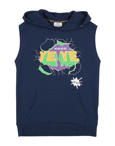 Liu •jo Man Toddler Boy Sweatshirt Navy Size 4 Cotton, Elastane In Navy Blue