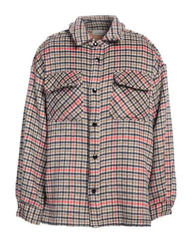 Laneus Man Shirt Khaki Size 38 Virgin Wool In Beige