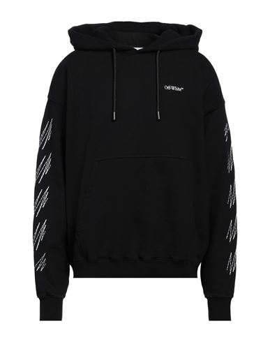Off-white Man Sweatshirt Black Size M Cotton, Elastane In Black