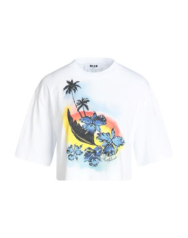 Msgm Woman T-shirt White Size M Cotton In White