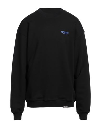 Represent Man Sweatshirt Black Size L Cotton, Elastane In Black