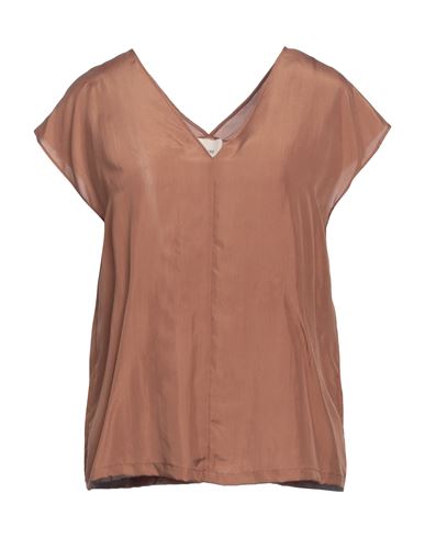 ALYSI ALYSI WOMAN TOP CAMEL SIZE 6 SILK 