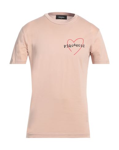 Dsquared2 Man T-shirt Pastel Pink Size L Cotton In Pink