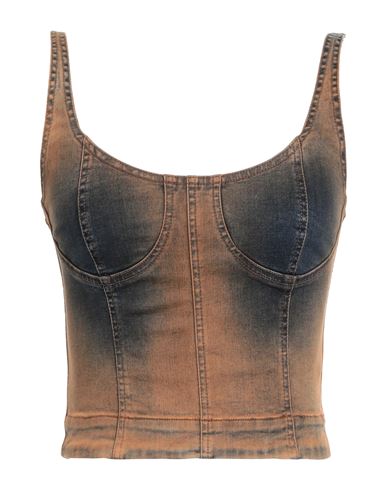 Knwls Woman Top Rust Size 4 Cotton, Recycled Polyester, Elastane In Red