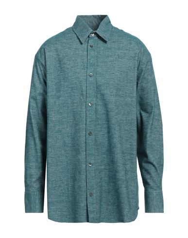 The Elder Statesman Man Shirt Deep Jade Size L Cotton In Green