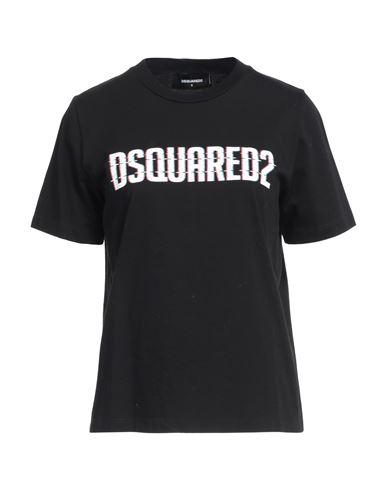 Dsquared2 Woman T-shirt Black Size L Cotton In Black